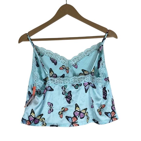 NWT Colsie Pajama Tank Top Womens S Pastel Blue Butterfly Print Whimsy Kidcore - Picture 3 of 6